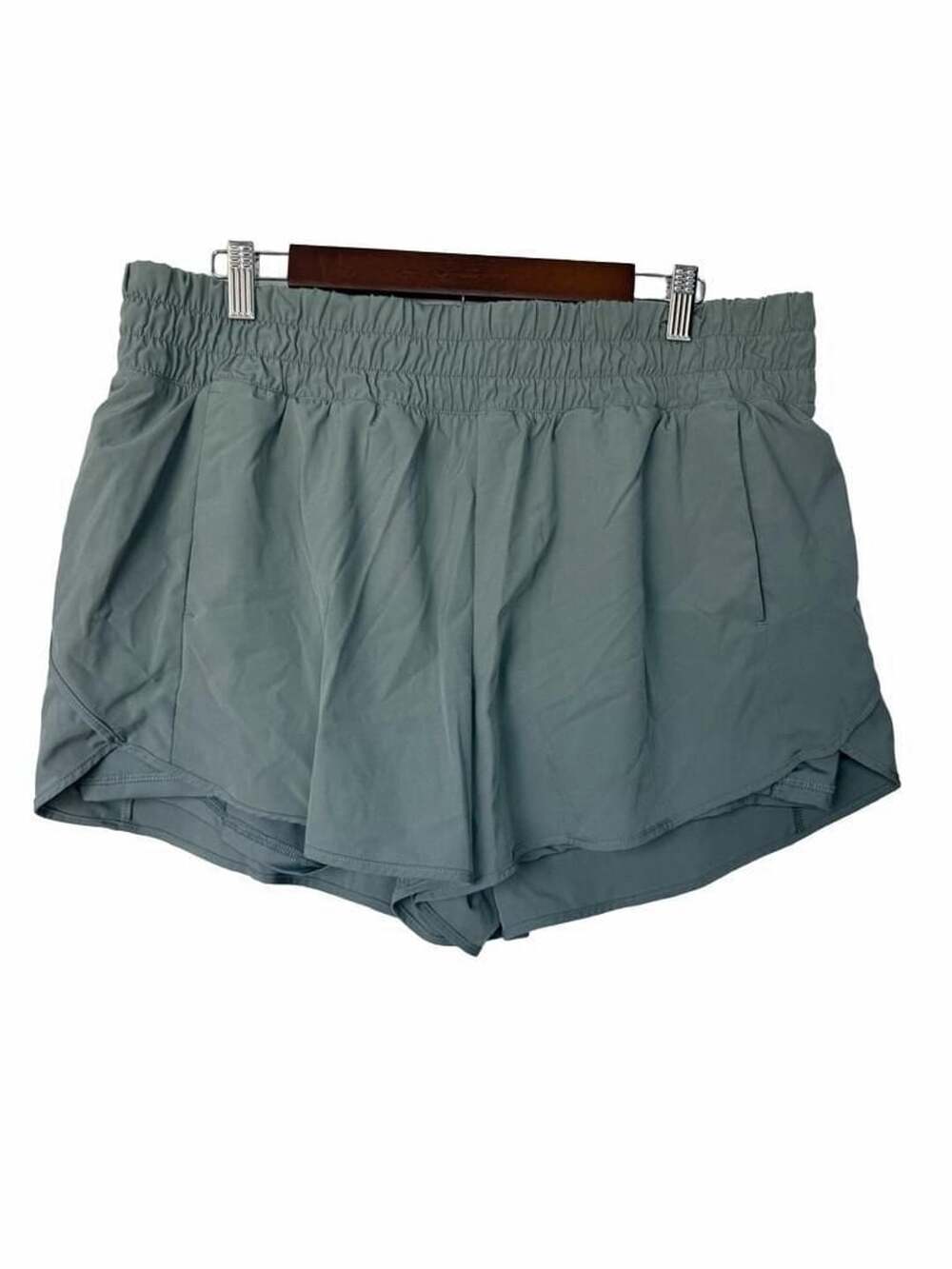 Avia Activewear Smocked Waistband Running Shorts Sage Green_199